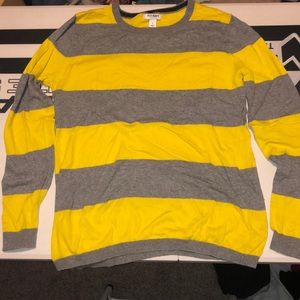 Yellow and grey striped sweater